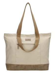 Beagles Shopper bag "Mount Fuji" w kolorze beżowym - 47 x 38 x 14 cm rozmiar: onesize. Brązowe shopper bag Beagles, bez wzorów, z bawełny, na ramię, bez dodatków. Za 104,64 zł.