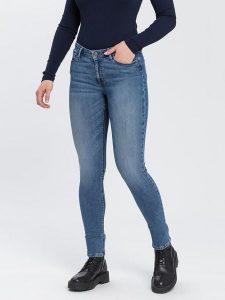 Cross Jeans Dżinsy - Skinny fit - w kolorze niebieskim rozmiar: W28/L32. Niebieskie jeansy Cross Jeans, z aplikacjami, z jeansu. Za 73,93 zł.