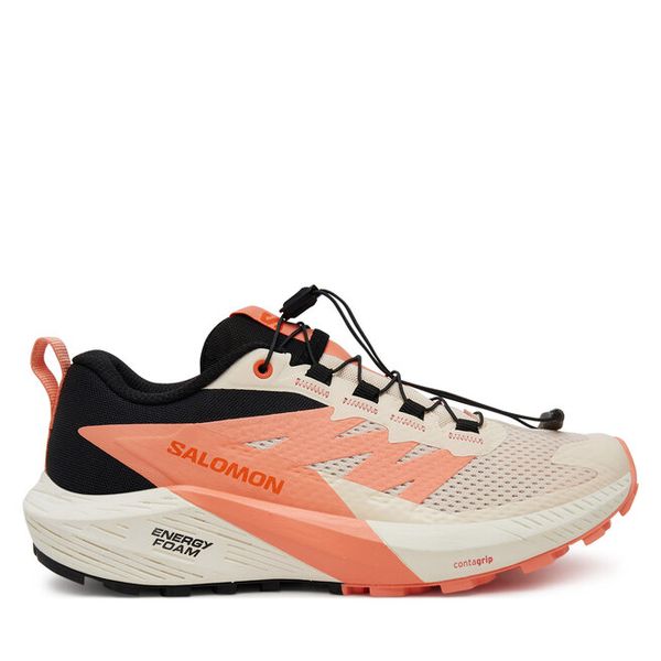 Buty do biegania Salomon. Brązowe buty sportowe Salomon, bez wzorów, bez zapięcia, do biegania. Za 389,99 zł.