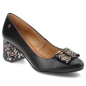 Czarne Czółenka Maciejka Eleganckie Obuwie Damskie. Czarne czółenka Maciejka, bez wzorów, ze skóry, bez obcasa, na obcasie, bez zapięcia. Za 329,00 zł.