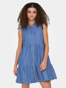 ONLY Sukienka jeansowa Bea 15344263 Niebieski Regular Fit. Niebieskie kombinezony ONLY, m, bez wzorów, z bawełny, bez kołnierzyka, bez ramiączek. Za 169,99 zł.