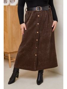 Curvy Lady Spódnica w kolorze brązowym rozmiar: 44/46. Brązowe spódnice Curvy Lady, bez wzorów, z tkaniny, klasyczne, maxi. Za 109,52 zł.