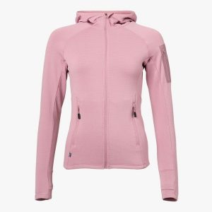 Bluza turystyka damska Swedemount Ultra Light Tech Midlayer Hood szybkoschnąca. Czerwone bluzy SWEDEMOUNT, bez wzorów, bez kaptura. Za 249,99 zł.