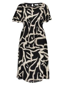 S.Oliver Sukienka w kolorze czarno-beżowym rozmiar: 40. Brązowe sukienki s.Oliver, s, bez wzorów, z wiskozy, bez kołnierzyka, bez ramiączek, midi. Za 191,42 zł.