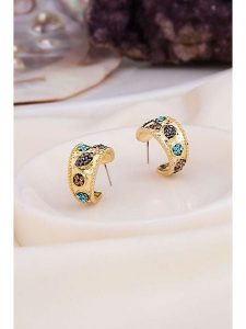 Pierres delicates Pozłacane kolczyki-kreole z hematytami rozmiar: onesize. Żółte kolczyki Pierres delicates, z hematytem, pozłacane. Za 78,47 zł.