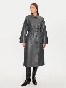 Vero Moda Trencz Amalie 10300822 Szary Regular Fit. Szare płaszcze Vero Moda, l, bez wzorów, ze skóry, bez kaptura. Za 269,99 zł.