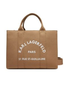 KARL LAGERFELD Torebka A1W50010 Brązowy. Brązowe torebki klasyczne KARL LAGERFELD, bez wzorów, z materiału, bez dodatków. Za 389,99 zł.