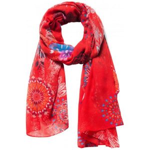 Desigual Chusta Damska Czerwony Mandala. Czerwone apaszki i chusty marki Desigual. Za 149,00 zł.