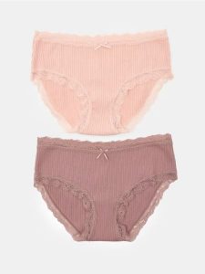 Majtki figi z koronką 2 pack - wielobarwny. Figi Sinsay, bez wzorów, z koronki. Za 19,99 zł.