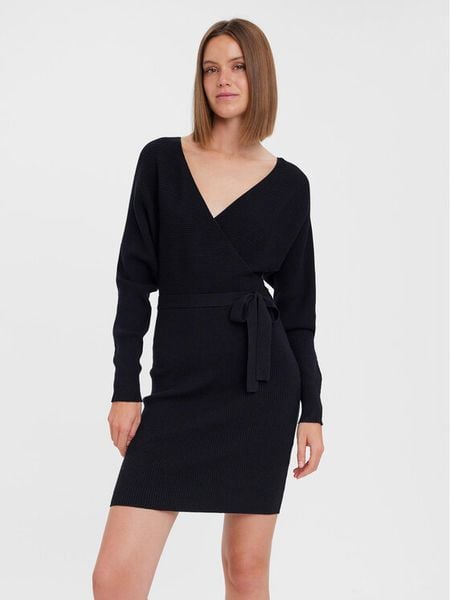 Vero Moda Sukienka dzianinowa 10269251 Czarny Regular Fit. Czarne kombinezony Vero Moda, s, bez wzorów, z dzianiny, bez kołnierzyka, bez ramiączek. Za 179,99 zł.