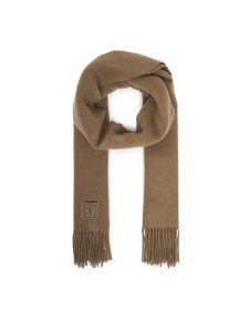 Calvin Klein Szalik Emblem LV04D8060G Beżowy. Brązowe rękawiczki Calvin Klein, bez wzorów, z wełny. Za 349,99 zł.