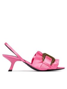 Versace Jeans Couture Sandały 80VA3S48 ZS185 Różowy. Czerwone sandały Versace Jeans Couture, bez wzorów, z jeansu, bez obcasa, na szpilce, bez zapięcia. Za 563,99 zł.