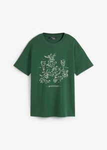 T-shirt oversize z bawełny organicznej. Czerwone t-shirty bonprix, bez wzorów, z bawełny, bez kołnierzyka, bez ramiączek. Za 44,99 zł.