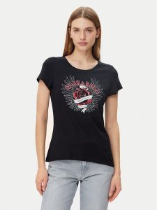 Morgan T-Shirt 251-DREBEL Czarny Regular Fit. Czarne t-shirty Morgan, m, bez wzorów, z bawełny, bez kołnierzyka, bez ramiączek. Za 109,99 zł.