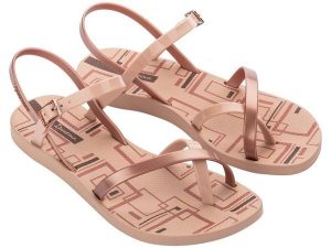 Sandały japonki damskie Ipanema Fashion Sand VIII Fem. Brązowe klapki Ipanema, bez wzorów, z materiału, bez obcasa. Za 119,00 zł.