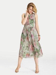 Swing Sukienka koktajlowa 5AK11700 Kolorowy Regular Fit. Sukienki Swing, bez wzorów, z syntetyku, wizytowe, bez kołnierzyka, bez ramiączek. Za 687,99 zł.