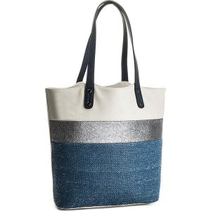 Torebka JENNY FAIRY - RH0890 Granatowy. Białe shopper bag marki Jenny Fairy. Za 99,99 zł.