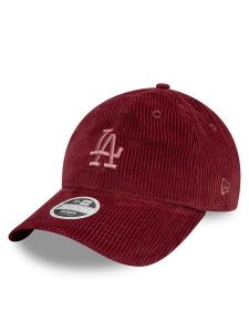 New Era Czapka z daszkiem Los Angeles Dodgers Cord 9Twenty 60595359 Bordowy. Czerwone czapki New Era, bez wzorów, z bawełny. Za 99,99 zł.