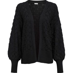Sweter ażurowy bez zapięcia. Czarne kardigany bonprix. Za 109,99 zł.