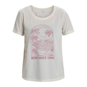 Koszulka z krótkim rękawem dla Kobiety SURFCLASSIC Biały. Białe koszulki sportowe Roxy, bez wzorów, z dzianiny, bez ramiączek. Za 109,99 zł.