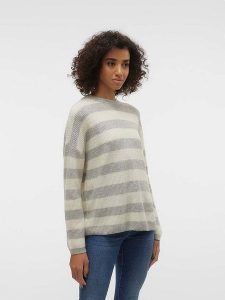 Vero Moda Sweter w kolorze szaro-kremowym rozmiar: XL. Brązowe swetry oversize Vero Moda, xl, bez wzorów, ze splotem, bez ramiączek. Za 57,06 zł.