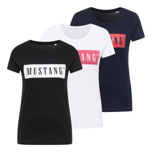 3PAK MUSTANG Alina C Logo Tee Damski T-shirt Koszulka 1013220 XL. Bluzki Mustang, uniwersalny, bez wzorów, bez kołnierzyka, bez ramiączek. Za 299,99 zł.