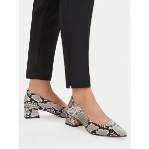 Czółenka Lasocki. Szare czółenka Lasocki, bez wzorów, bez obcasa, bez zapięcia. Za 229,99 zł.
