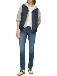 S.OLIVER RED LABEL Dżinsy - Slim fit - w kolorze granatowym rozmiar: 40/L30. Niebieskie jeansy s.Oliver RED LABEL, z aplikacjami, ze skóry. Za 108,99 zł.