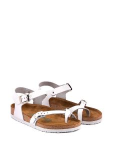 Comfortfusse Skórzane sandały w kolorze białym rozmiar: 39. Białe sandały Comfortfüße, bez wzorów, ze skóry, z otwartym noskiem, bez obcasa, bez zapięcia. Za 252,99 zł.