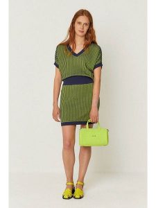 SKFK Spódnica "Bine" w kolorze zielono-granatowym rozmiar: 38. Niebieskie spódnice SKFK, bez wzorów, z bawełny, mini. Za 173,99 zł.