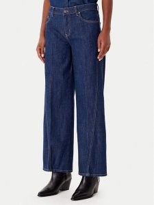 Guess Jeans Jeansy W5BA2T D002A Niebieski Wide Leg. Niebieskie jeansy Guess Jeans, z aplikacjami, z bawełny. Za 369,99 zł.