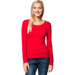Sweter w kolorze czerwonym. Czerwone swetry klasyczne marki William de Faye, z kaszmiru, z okrągłym kołnierzem. W wyprzedaży za 136,95 zł.