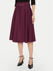 Rinascimento Spódnica midi CFC0121918003 Bordowy Regular Fit. Czerwone spódnice Rinascimento, l, bez wzorów, z syntetyku, midi. Za 229,99 zł.