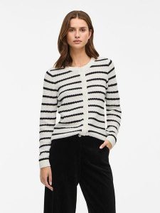 Vila Kardigan "Vidalo" w kolorze biało-czarnym rozmiar: M. Białe kardigany Vila, z bawełny. Za 110,04 zł.