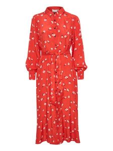 Kaffe Sukienka "Obina" w kolorze czerwonym rozmiar: 34. Czerwone sukienki Kaffe, na imprezę, s, bez wzorów, z tkaniny, klasyczne, bez kołnierzyka, bez ramiączek, maxi. Za 91,34 zł.