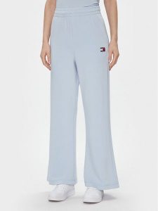 Tommy Jeans Spodnie dresowe DW0DW17312 Błękitny Wide Leg. Niebieskie spodnie dresowe Tommy Jeans, l, bez wzorów, z dresówki. Za 279,99 zł.