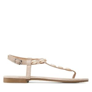 Sandały DeeZee. Brązowe sandały DeeZee, bez wzorów, bez obcasa, na płaskiej podeszwie, bez zapięcia. Za 89,99 zł.