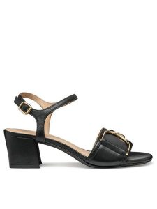Geox Sandały D New Eraklia 50 D35RNB 000TU C9997 Czarny. Czarne sandały Geox, bez wzorów, ze skóry, bez obcasa, na słupku, bez zapięcia. Za 419,99 zł.