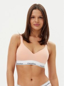Calvin Klein Underwear Biustonosz top 000QF7900E Pomarańczowy. Brązowe biustonosze Calvin Klein Underwear, xs, bez wzorów, z bawełny, bez kołnierzyka, bez ramiączek. Za 109,99 zł.