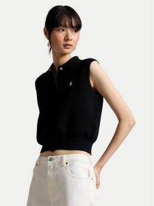 Polo Ralph Lauren Sweter 211970666002 Czarny Regular Fit. Czarne swetry klasyczne Polo Ralph Lauren, s, z bawełny, bez kołnierzyka. Za 597,99 zł.