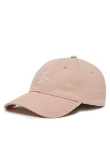 Tommy Hilfiger Czapka z daszkiem Embroidered Cap AW0AW17490 Różowy. Czerwone czapki TOMMY HILFIGER, bez wzorów, z bawełny. Za 139,99 zł.
