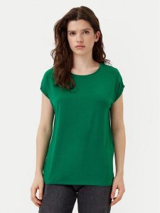 Vero Moda T-Shirt Ava 10284468 Zielony Regular Fit. Zielone t-shirty Vero Moda, l, bez wzorów, z lyocellu, bez kołnierzyka, bez ramiączek. Za 79,99 zł.