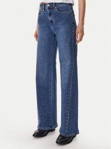 DKNY Jeansy DJ6M4228 Niebieski Wide Leg. Niebieskie jeansy DKNY, bez wzorów, z bawełny. Za 629,99 zł.