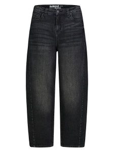 Sublevel Dżinsy - Barrel fit - w kolorze czarnym rozmiar: XS. Czarne jeansy Sublevel, z aplikacjami, ze skóry. Za 134,95 zł.
