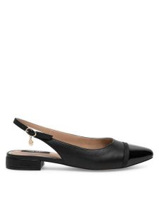 Nine West Sandały SY2124 Czarny. Czarne sandały Nine West, bez wzorów, z syntetyku, bez obcasa, na płaskiej podeszwie, bez zapięcia. Za 119,99 zł.