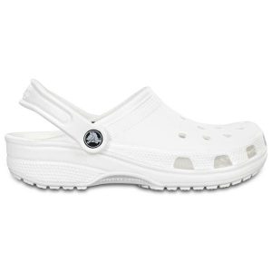 Klapki dla dorosłych Crocs Classic. Białe klapki Crocs, bez wzorów, bez obcasa. Za 224,96 zł.