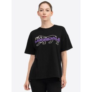 Damska koszulka z nadrukiem Lonsdale Cullaloe. Czarne koszulki sportowe Lonsdale, bez wzorów, bez ramiączek. W wyprzedaży za 141,30 zł.