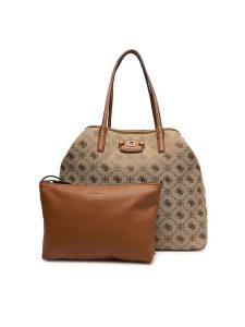 Guess Torebka Neda HWJP96 54240 Beżowy. Brązowe shopper bag Guess, z aplikacjami, z materiału, bez dodatków. Za 489,99 zł.