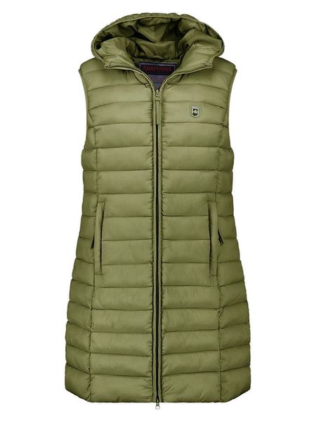 ANAPURNA Kamizelka pikowana "Vakitalana Long" w kolorze zielonym rozmiar: L. Zielone kamizelki ANAPURNA, l, bez wzorów, bez kołnierzyka, bez ramiączek, bez kaptura. Za 130,99 zł.