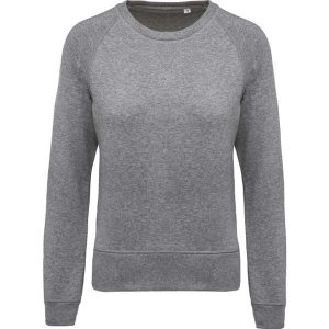 Bluza damska z okrągłym dekoltem z bawełny organicznej Kariban. Szare bluzy KARIBAN, bez wzorów, z bawełny, bez kaptura. Za 184,00 zł.